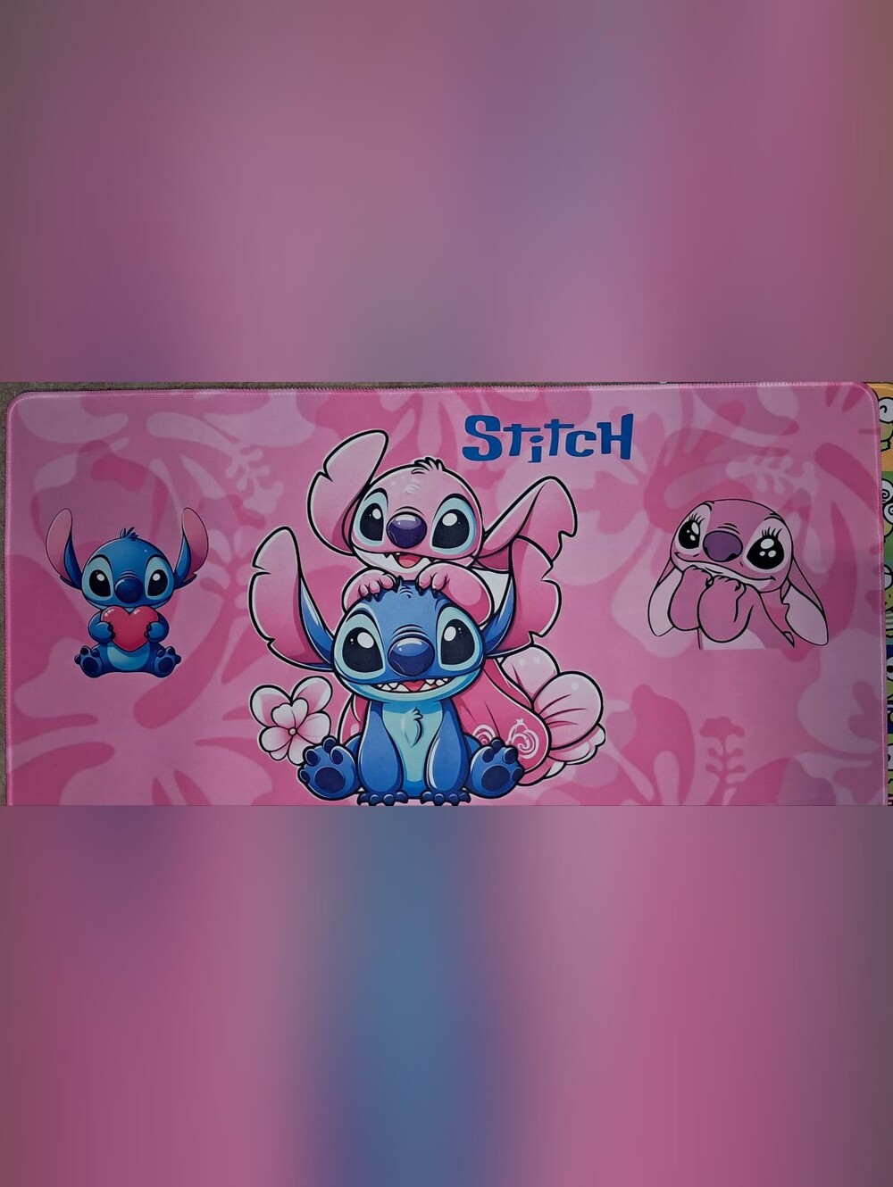 New! Stitch And Angel Computer Desk Mat 12"x24"